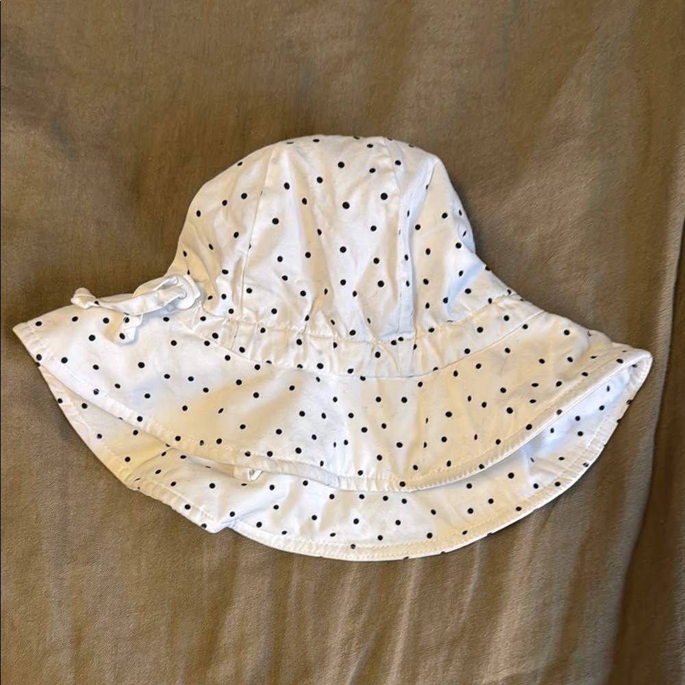 White Polka Dot Babies Sun Hat